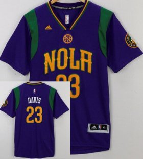 Wholesale Cheap Men\'s New Orleans Pelicans #23 Anthony Davis Revolution 30 Swingman 2015-16 Purple Short-Sleeved Jersey