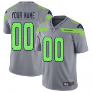 Wholesale Cheap Nike Seattle Seahawks Customized Gray Men's Stitched NFL Limited Inverted Legend Jersey