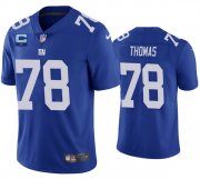 Wholesale Cheap Men's New York Giants #78 Andrew Thomas Blue With C Patch Vapor Untouchable Limited Stitched Jersey