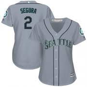 Wholesale Cheap Mariners #2 Jean Segura Grey Road Women's Stitched MLB Jersey
