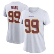 Wholesale Cheap Washington Redskins #99 Chase Young Football Team Nike Women's Player Name & Number T-Shirt White