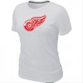 Wholesale Cheap Women's Detroit Red Wings Big & Tall Logo White NHL T-Shirt