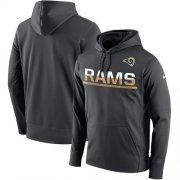 Wholesale Cheap Men's Los Angeles Rams Nike Sideline Circuit Anthracite Pullover Hoodie