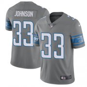 Wholesale Cheap Nike Lions #33 Kerryon Johnson Gray Youth Stitched NFL Limited Rush Jersey