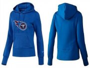 Wholesale Cheap Women's Tennessee Titans Logo Pullover Hoodie Blue