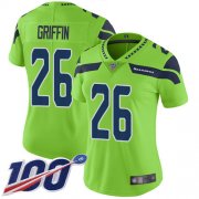 Wholesale Cheap Nike Seahawks #26 Shaquem Griffin Green Women's Stitched NFL Limited Rush 100th Season Jersey