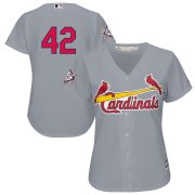 Wholesale Cheap St. Louis Cardinals #42 Majestic Women's 2019 Jackie Robinson Day Official Cool Base Jersey Gray