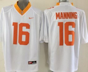 Wholesale Cheap Men\'s Tennessee Volunteers #16 Peyton Manning White 2015 NCAA Football Nike Jersey