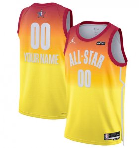 Wholesale Cheap Men\'s 2023 All-Star Active Player Custom Orange Game Swingman Stitched Basketball Jersey