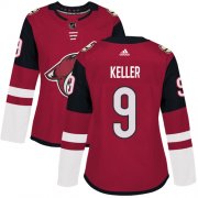 Wholesale Cheap Adidas Coyotes #9 Clayton Keller Maroon Home Authentic Women's Stitched NHL Jersey