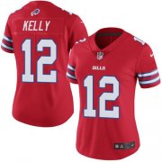 Wholesale Cheap Nike Bills #12 Jim Kelly Red Women's Stitched NFL Limited Rush Jersey