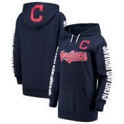 Wholesale Cheap Cleveland Indians G-III 4Her by Carl Banks Women's Extra Innings Pullover Hoodie Navy