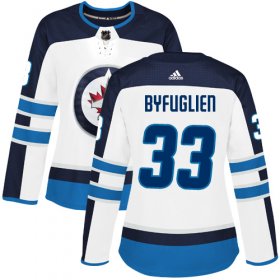 Wholesale Cheap Adidas Jets #33 Dustin Byfuglien White Road Authentic Women\'s Stitched NHL Jersey