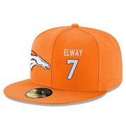 Wholesale Cheap Denver Broncos #7 John Elway Snapback Cap NFL Player Orange with White Number Stitched Hat
