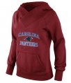 Wholesale Cheap Women's Carolina Panthers Heart & Soul Pullover Hoodie Red