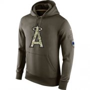 Wholesale Cheap Men's Los Angeles Angels Nike Olive Salute To Service KO Performance Hoodie