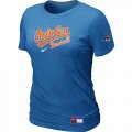 Wholesale Cheap Women's Baltimore Orioles Nike Short Sleeve Practice MLB T-Shirt Indigo Blue