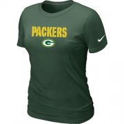 Wholesale Cheap Women's Nike Green Bay Packers Authentic Logo T-Shirt Green