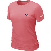 Wholesale Cheap Women's Nike Houston Texans Chest Embroidered Logo T-Shirt Pink