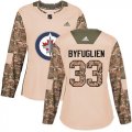 Wholesale Cheap Adidas Jets #33 Dustin Byfuglien Camo Authentic 2017 Veterans Day Women's Stitched NHL Jersey