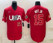 Wholesale Cheap Mens USA Baseball #15 Bobby Witt Jr Number 2023 Red World Baseball Classic Stitched Jersey
