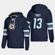 Wholesale Cheap Winnipeg Jets #13 Brandon Tanev Blue adidas Lace-Up Pullover Hoodie