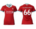 Wholesale Cheap Women 2020-2021 Liverpool home aaa version 66 red Soccer Jerseys