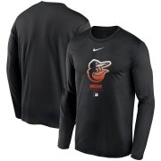 Wholesale Cheap Men's Baltimore Orioles Nike Black Authentic Collection Legend Performance Long Sleeve T-Shirt