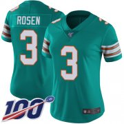Wholesale Cheap Nike Dolphins #3 Josh Rosen Aqua Green Alternate Women's Stitched NFL 100th Season Vapor Limited Jersey