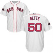 Wholesale Cheap Red Sox #50 Mookie Betts White New Cool Base 2018 World Series Champions Stitched MLB Jersey
