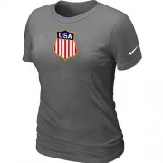 Wholesale Cheap Women's Nike Team USA Hockey Winter Olympics KO Collection Locker Room T-Shirt Dark Grey