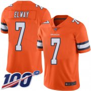 Wholesale Cheap Nike Broncos #7 John Elway Orange Men's Stitched NFL Limited Rush 100th Season Jersey