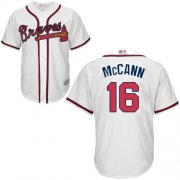 Wholesale Cheap Braves #16 Brian McCann White Cool Base Stitched Youth MLB Jersey