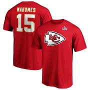Wholesale Cheap Men's Kansas City Chiefs #15 Patrick Mahomes NFL Red Super Bowl LIV Bound Halfback Player Name & Number T-Shirt