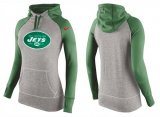 Wholesale Cheap Women's Nike New York Jets Performance Hoodie Grey & Green_2