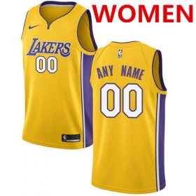 Wholesale Cheap Women\'s nike los angeles lakers customized swingman gold home nba icon edition jersey