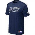 Wholesale Cheap Milwaukee Brewers Nike Short Sleeve Practice MLB T-Shirt Midnight Blue