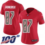 Wholesale Cheap Nike Buccaneers #87 Rob Gronkowski Red Women's Stitched NFL Limited Rush 100th Season Jersey