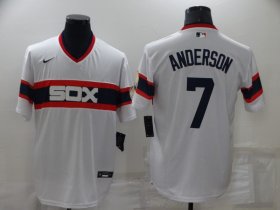 Wholesale Cheap Men\'s Chicago White Sox #7 Tim Anderson White Pullover Stitched MLB Cool Base Nike Jersey