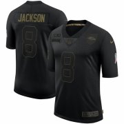 Cheap Baltimore Ravens #8 Lamar Jackson Nike 2020 Salute To Service Limited Jersey Black
