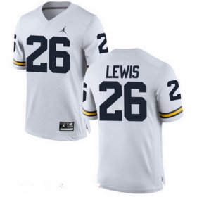 Wholesale Cheap Men\'s Michigan Wolverines #26 Jourdan Lewis White Stitched College Football Brand Jordan NCAA Jersey