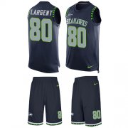Wholesale Cheap Nike Seahawks #80 Steve Largent Steel Blue Team Color Men's Stitched NFL Limited Tank Top Suit Jersey