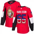 Wholesale Cheap Adidas Senators #65 Erik Karlsson Red Home Authentic USA Flag Stitched Youth NHL Jersey