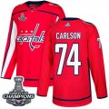 Wholesale Cheap Adidas Capitals #74 John Carlson Red Home Authentic Stanley Cup Final Champions Stitched Youth NHL Jersey