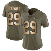 Wholesale Cheap Nike Giants #29 Xavier McKinney Olive/Gold Women's Stitched NFL Limited 2017 Salute To Service Jersey