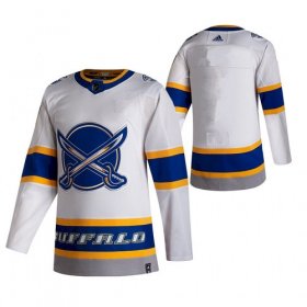 Wholesale Cheap Men\'s Buffalo Sabres Blank White 2020-21 Reverse Retro Stitched NHL Jersey