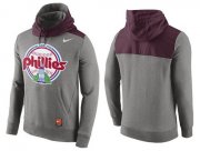 Wholesale Cheap Men's Philadelphia Phillies Nike Gray Cooperstown Collection Hybrid Pullover Hoodie