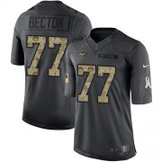 Wholesale Cheap Nike Jets #77 Mekhi Becton Black Men's Stitched NFL Limited 2016 Salute to Service Jersey