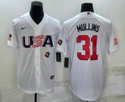 Wholesale Cheap Men's USA Baseball #31 Cedric Mullins 2023 White World Classic Stitched Jerseys