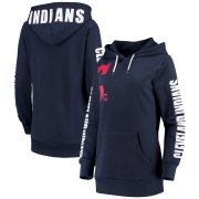 Wholesale Cheap Cleveland Indians G-III 4Her by Carl Banks Women's 12th Inning Pullover Hoodie Navy